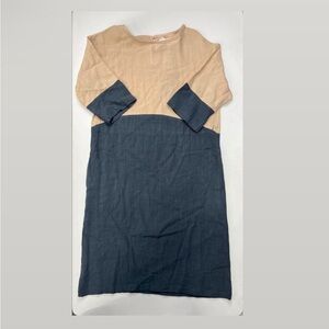 Beige and gray linen Dress Hidden Alley